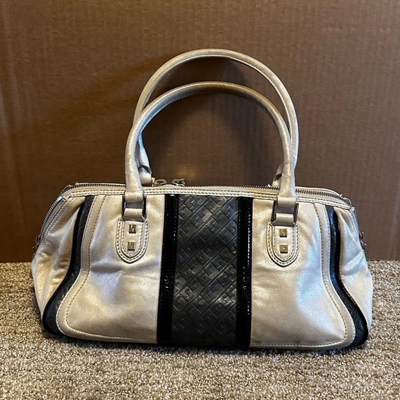L.A.M.B. y2k Vintage Elegant White, Gray and Black Handbag - Picture 9 of 9